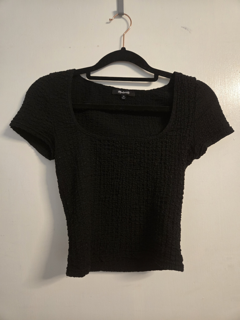 Madewell Black Textured  Crop Top